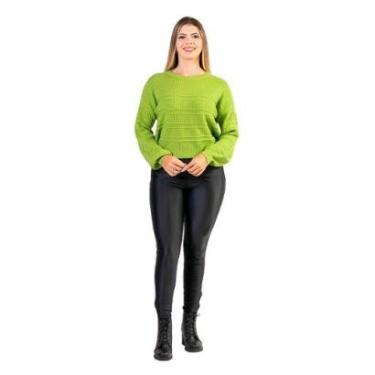 Imagem de Blusa Tricôt Feminina Facinelli 651105 Verde-Feminino