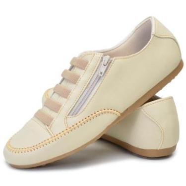 Imagem de Sapatênis Tênis Feminino Casual Off White Confortável-Feminino