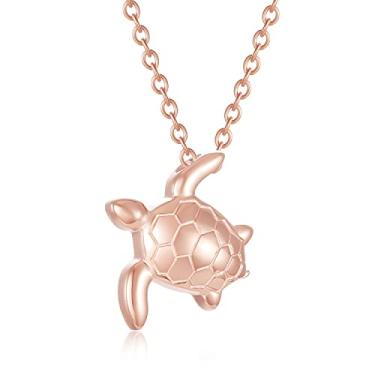 Imagem de Colar de urna de tartaruga marinha para cinzas memorial urna joia de lembrança de cinzas suporte de urna de cremação colar com pingente de urna para mulheres e homens, Metal