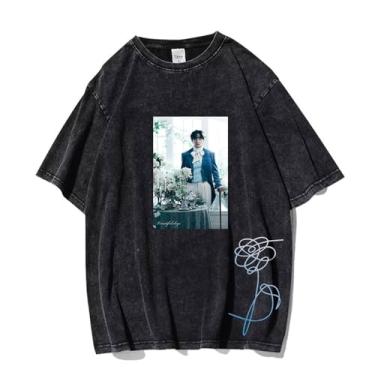 Imagem de Camiseta V Solo Snow Flower, k-pop vintage estampada lavada streetwear camiseta vintage unissex para fãs, 2, GG