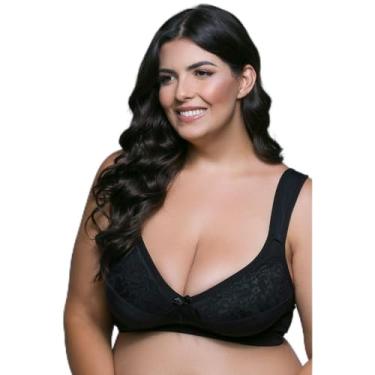Imagem de Sutiã Reforçado Sem Aro com Renda Bruvi (1571) Plus Size Cor:Preto;Tamanho:58
