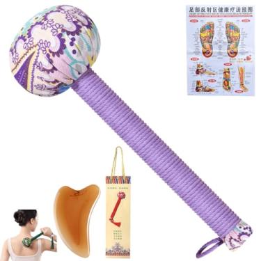 Imagem de ArancioneandQ Ferramenta de massagem com martelo de absinto, martelo de massagem meridiano, adequado para ombros, costas, pernas, ferramentas de massagem para todo o corpo dolorido, músculos relaxados