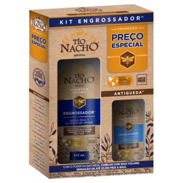 Imagem de Tio Nacho Kit Shampoo E Condicionador Engrossador Antiqueda Natural, Aumenta Espessura, Fortalece Os Fios, Tratamento Capilar Completo (415Ml + 200Ml) Kit Engrossador - Antiqueda E Mais Volume