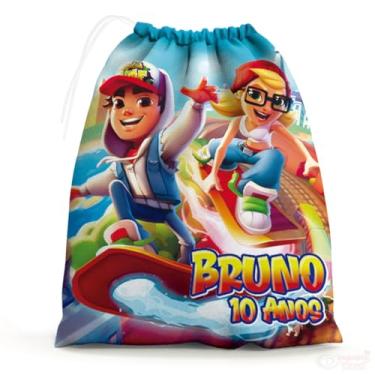 Imagem de Sacolinhas Surpresa Personalizada Tecido Subway Surfers (Sacolinhas 15x20, Unidades, 40)
