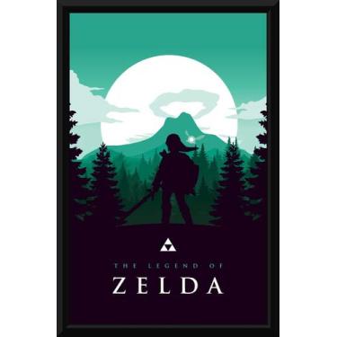 Imagem de Quadro The Legend Of Zelda Arte Simplista Moldura 42x29cm
