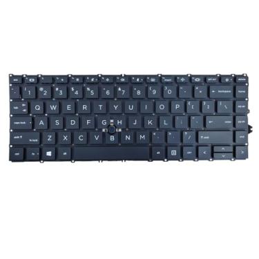 Imagem de Novo teclado de substituição compatível com HP EliteBook 745 G7 745 G8 840 G7 840 G8 845 G7 845 G8, ZBook Firefly 14 G7, 14 G8 com retroiluminação com ponteiro