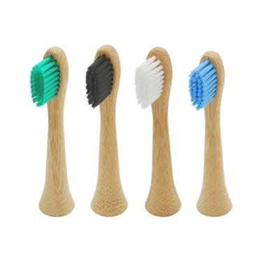 Imagem de Substituição de cabeças de escova de dentes de bambu para Philips Sonicare, cerdas macias, 4 peças