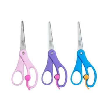 Imagem de Tesoura Escolar Ponta Redonda c/ Mola e Visor Vai e Vem BRW