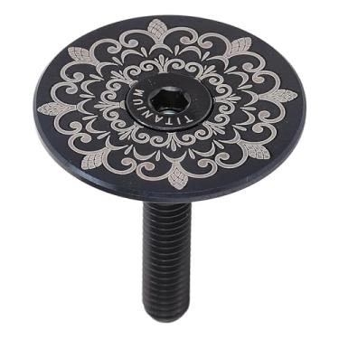 Imagem de Tampa Superior do Fone de Ouvido de Bicicleta, Tampa Superior da Haste do Fone de Ouvido de Bicicleta de 28,6 Mm Meio Perfurado Tampa Superior da Haste do Garfo (Preto)