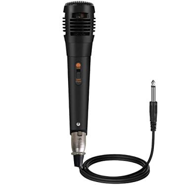 Imagem de Microfone cardióide dinâmico com fio, microfone portátil com fio com interruptor de ligar e desligar para cantar, karaokê, vocais ao vivo