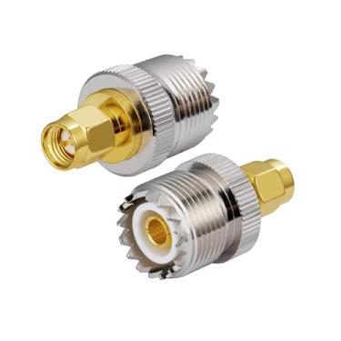Imagem de POBADY Adaptador Reto de Rádio Bidirecional SMA Macho Para UHF Fêmea SO239 SMA Adaptador de 2 Peças Para Rádio Amador Rádio UHF Rádio Walkie Talkie Rádio Adaptador de Antena de Plugue Pl Rádio CB