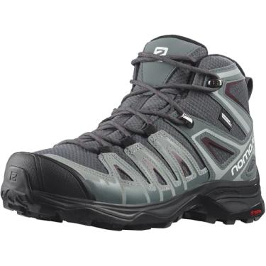 Imagem de Salomon Bota de caminhada feminina X Ultra Pioneer Mid Climasalomon impermeável, Ébano/tempestuoso/degustação de vinhos, 40