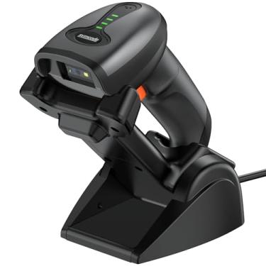 Imagem de Symcode QR Scanner de código de barras Bluetooth industrial com suporte de carregamento sem fio, scanner de código de barras 2D 1D sem fio, proteção contra quedas, choque, poeira, mãos livres, suporte