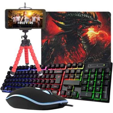Imagem de Kit Gamer Mobilador Teclado Mouse P/ Celular Free Fire Cod - EXBOM, OT