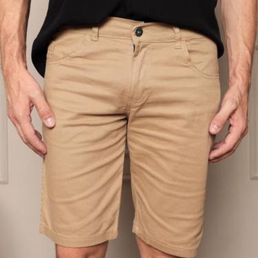 Imagem de Bermuda Jeans Sarja Skinny Masculino Cores variadas Bege Vinho Preto J