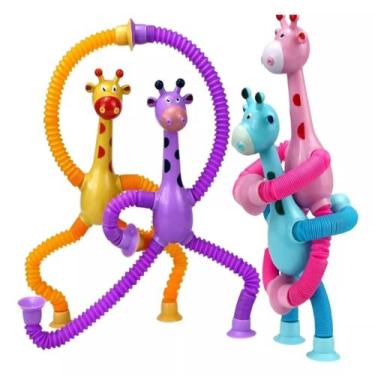 Imagem de Kit 4 Girafas Que Estica E Gruda Tiktok Brinquedo Dia Das Crianças Inf