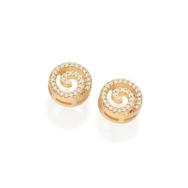 Imagem de Brincos banhado ouro 3x 24k 18k e 22k femininos pequenos espiral crave