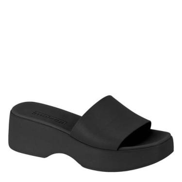 Imagem de Tamanco Feminino Flatform Sandália Conforto Moleca 5503.100, Preto nap