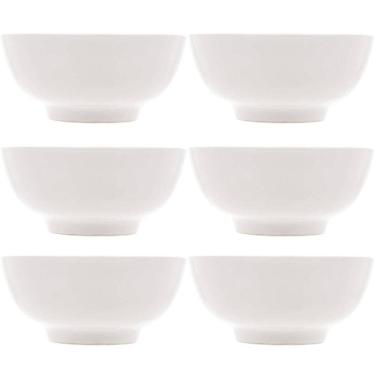 Imagem de Conjunto 6 Tigelas Brancas de Porcelana 540ml Bowls Lyor Clean para Sopas Caldos Saladas