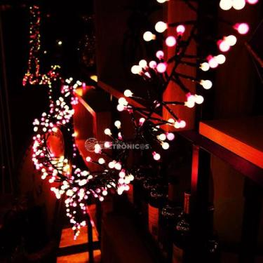 Imagem de Pisca Pisca Cordão Bolinha 100 Led Vermelho Enfeitar árvore De Natal F