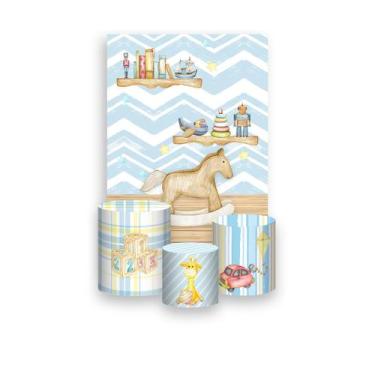 Imagem de Painel De Festa Vertical 1,50 x 2,20 + Trio De Capas Cilindro - Dia Da
