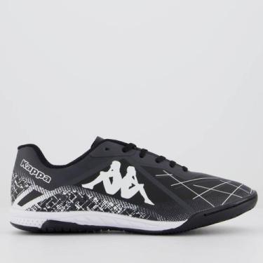 Imagem de Chuteira Kappa Boston Futsal Preta e Branca, 41