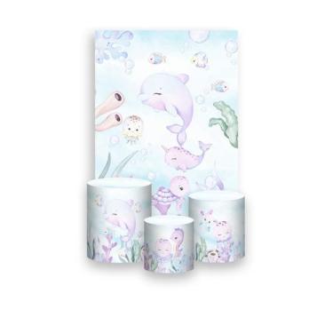 Imagem de Painel De Festa Vertical 1,50 x 2,20 + Trio De Capas Cilindro - Golfin
