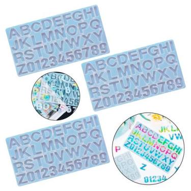 Imagem de 3 Molde De Silicone Alfabeto Número Letra Grande Chaveiro - Things Ner