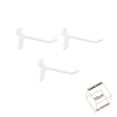 Imagem de Gancho Para Painel Canaletado 10cm Branco Kit 100 Unidades - LM Balcoe