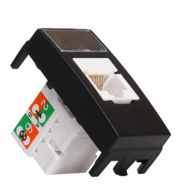 Imagem de Módulo Rj45 Cat 5e Internet Preta Clean Margirius, Preta