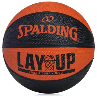 Imagem de Mini Bola de Basquete Spalding Lay Up Tam 3 Azul e Amarelo