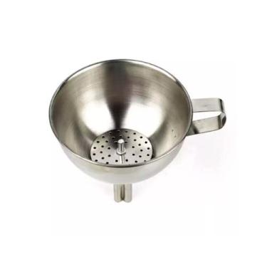 Imagem de KIT 2 Funil Inox 15cm com Peneira Removível - kehome