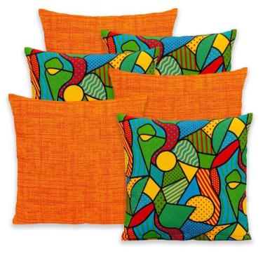 Imagem de Kit 6 Capas de Almofada Gorgurinho Lisa e Estampada 40x40 Zíper - BEM 