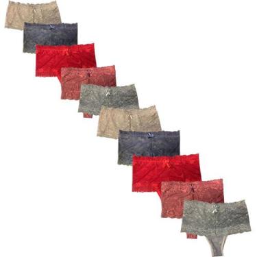 Imagem de Kit 10 Calcinhas Cintura Alta Fristyle Em Microfibra Modeladora Com Re