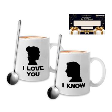 Imagem de Caneca de café para casal 325 ml, branca, presentes para ele, LDR, casal, alma gêmea, marido, esposa, namorado, namorada, presente, pensando em você