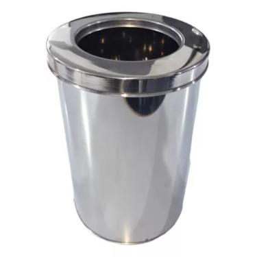 Imagem de Lixeira de Inox P/ Escritórios, Áreas de Lazer, Condomínios com Tampa 
