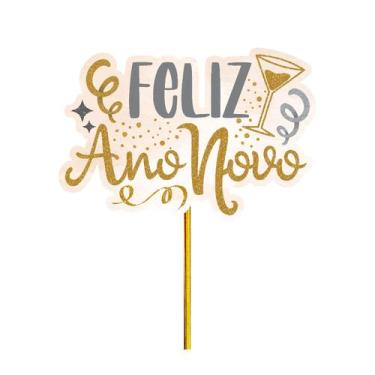 Imagem de Topo de Bolo Reveillon Feliz Ano Novo em E.V.A - PIFFER