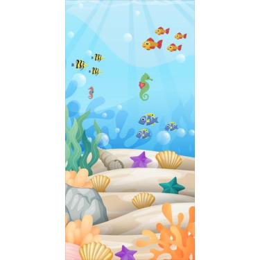 Imagem de Painel Vertical de Lona Fundo do Mar Animais Marinhos Recife de Corais