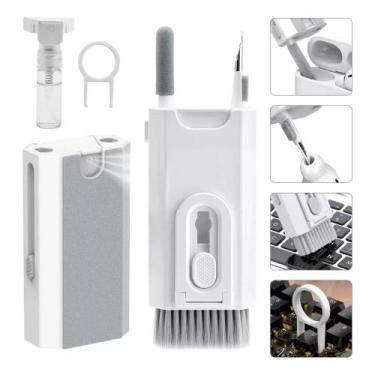 Imagem de Kit De Limpeza Multifuncional 8x1 - Teclado, Fones, Celular, Tablet e 