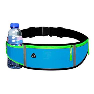 Imagem de Pochete Fitness Esportiva Corrida Impermeável Porta Garrafa Cintura Bi