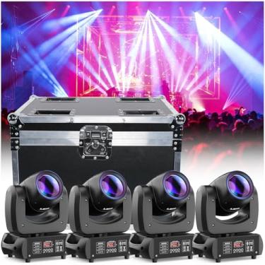 Imagem de 8 cores e padrões de luz de cabeça móvel de LED, luz de atmosfera holofote, DMX e controle ativado por som, luz de feixe de palco, mini luzes de DJ compactas, estojo de voo, 100W/150W, para decoração