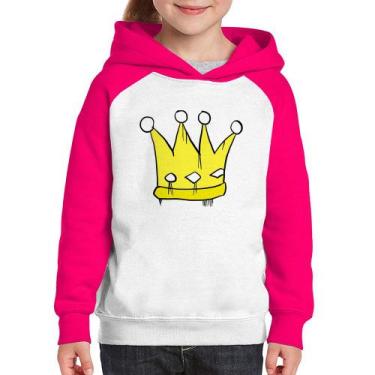 Imagem de Moletom Infantil King and Queen Crown - Foca na Moda, Branco, Rosa, 4