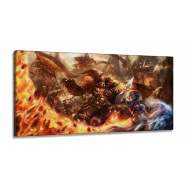 Imagem de Quadro Decorativos World-of-warcraft em Tecido Canvas 130x60 - Wall Fr
