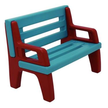 Imagem de Banco Pause Infantil Desmontável em Polietileno Azul/Vermelho 81 cm Tr