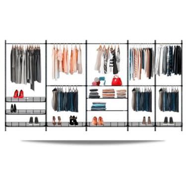 Imagem de Guarda roupa closet aramado aberto CLR281 - 4,00 Smart Black - Casa Ex