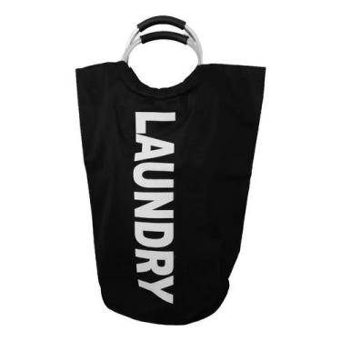 Imagem de Cesto Organizador De Roupa Suja E Brinquedos Dobrável Preto 63cm - Mim