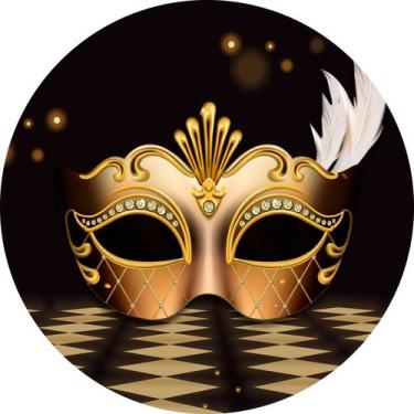 Imagem de Painel de Lona Redondo Carnaval Máscara e Pista de Dança - Fabrika de 