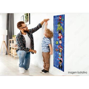 Imagem de Adesivo Infantil Regua do Crescimento Acompanhar Menino Herois Parede 