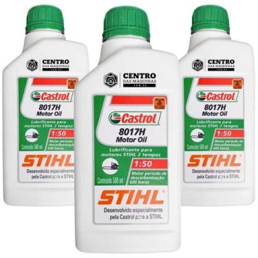 Imagem de KIT Com 3 Unidades de Óleo 2 Tempos Castrol Stihl 500ml Lubrificante d