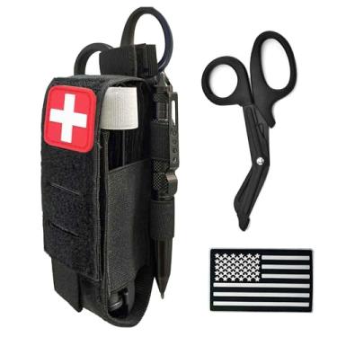 Imagem de VIIDOO Suporte Tático para Torniquete Tq, Bolsa de Tesoura Médica para Trauma Molle Ifak com Torniquetes (Preto)